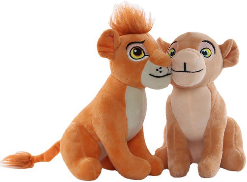 Lion King Plush Toys, 2 Pcs King Of The Lions Doll Cuddly Toy Lion Super Soft Simba Stuffed Animal Plush Toy Nala Plush Doll Cushion For Kids Birthday Plush Toys Gifts Or Fans Collectible 23cm
