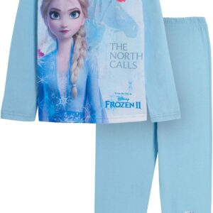 Disney Girls Frozen II 2 Piece Pyjamas Set 'The North Calls', Blue, Age 2-10 Years