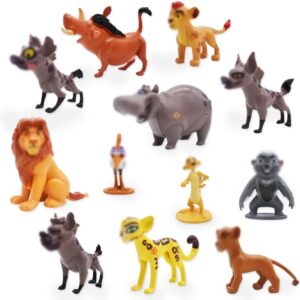 SWZY 12pcs Lion K-ing Figures Set, Lion K-ing Cake Decoration, Mini Lion Set, Cartoon Character Cake Decoration, for Kids Birthday Decor Ornaments Party Supplies, Birthday Gift for Kids