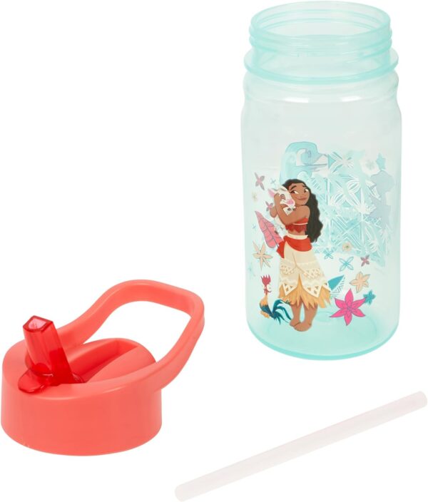 Moana Water Bottle with Straw – Reusable Kids 400ml PP – Official Merchandise by Polar Gear – BPA Free & Recyclable Plastic – For School Nursery Sports Picnic - Image 5