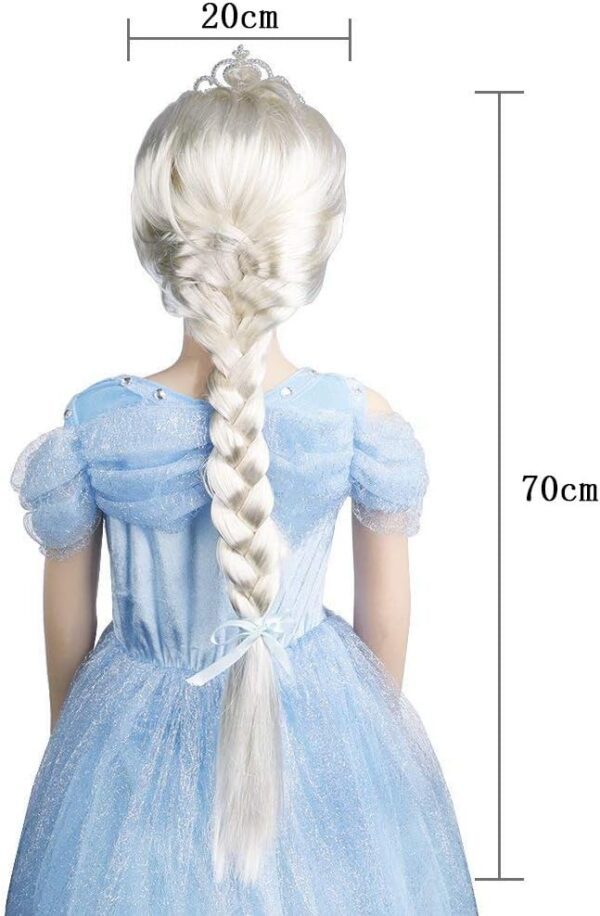 Vicloon Elsa Dress Accessories, Elsa Gloves, Princess Tiara Braid Wand Set (7 pcs) - Image 3
