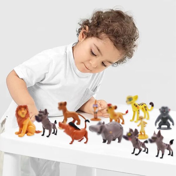 SWZY 12pcs Lion K-ing Figures Set, Lion K-ing Cake Decoration, Mini Lion Set, Cartoon Character Cake Decoration, for Kids Birthday Decor Ornaments Party Supplies, Birthday Gift for Kids - Image 3