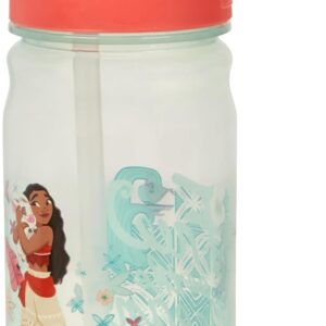 Moana Water Bottle with Straw – Reusable Kids 400ml PP – Official Merchandise by Polar Gear – BPA Free & Recyclable Plastic – For School Nursery Sports Picnic