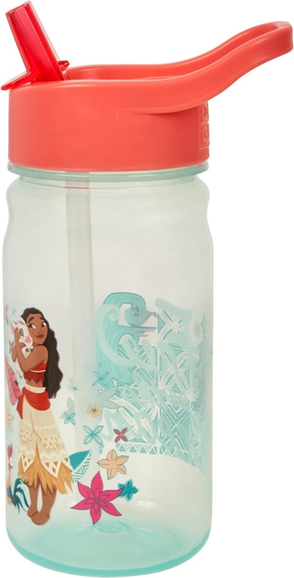 Moana Water Bottle with Straw – Reusable Kids 400ml PP – Official Merchandise by Polar Gear – BPA Free & Recyclable Plastic – For School Nursery Sports Picnic