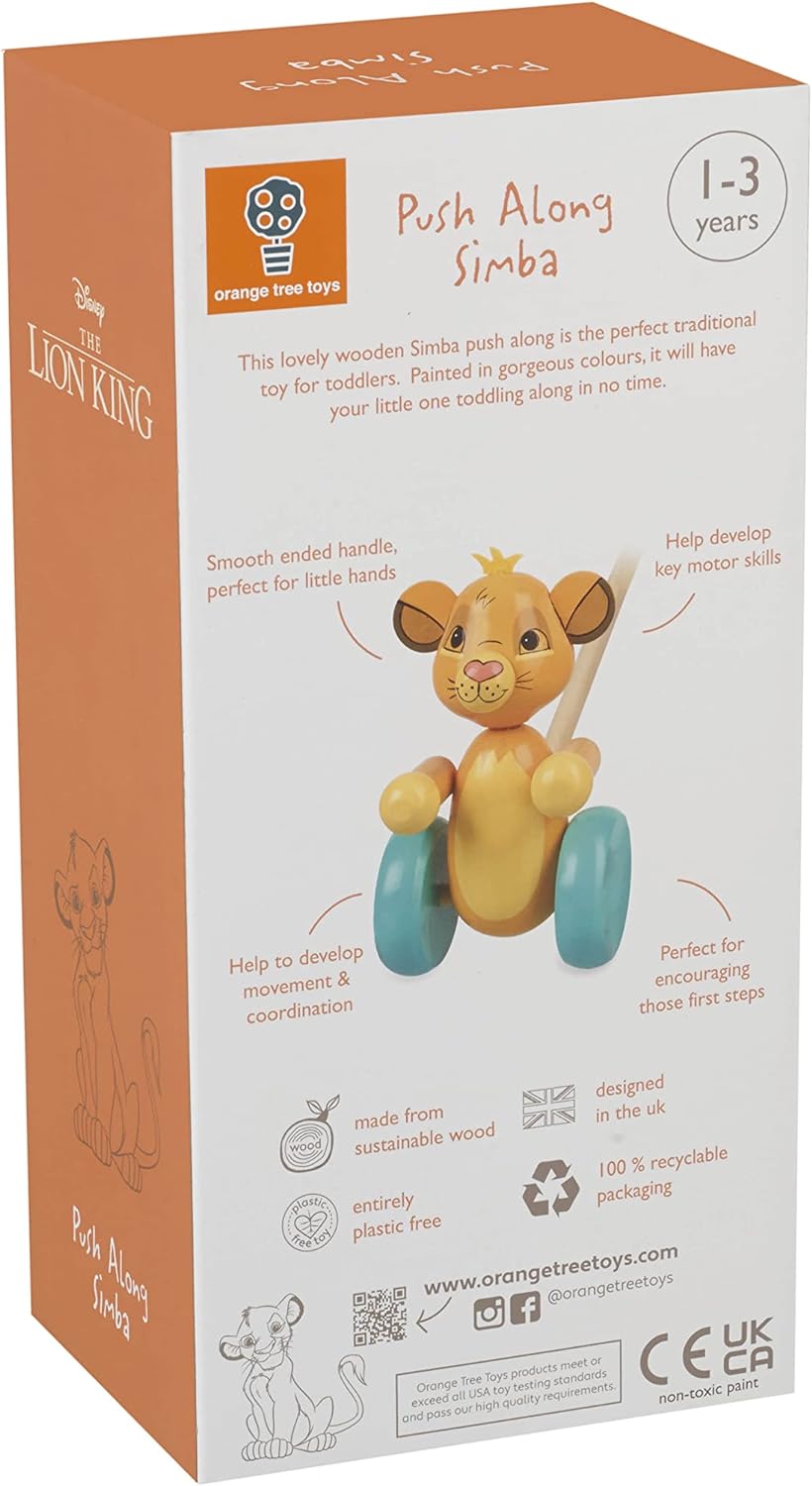 Disney Lion King Push Along Toy - Wooden Toys, Early Development & Activity Toys for Girls and Boys, Toddler Disney Toys - Official Licensed Disney Lion King Gifts by Orange Tree Toys - Image 3