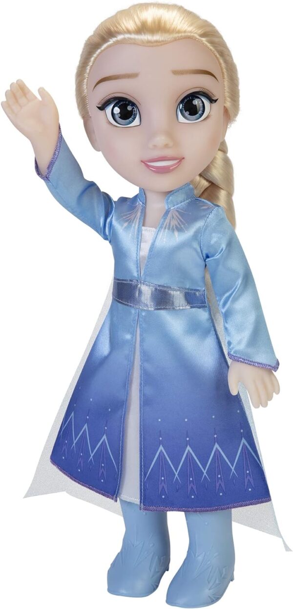 Disney Frozen 2 Elsa Travel Doll, 14”/ 35cm Tall Doll Includes Film Inspired Iconic Fashion Dress, Boots and Long Plaited Hair for Added Play, for Girls Aged 3+ - Image 3