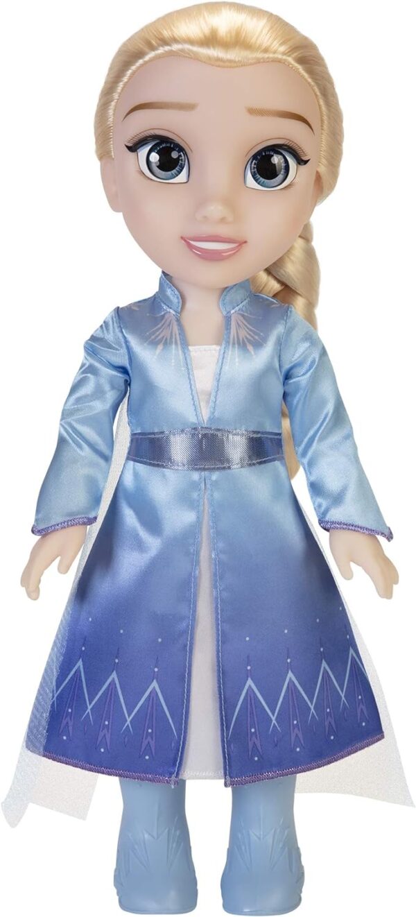 Disney Frozen 2 Elsa Travel Doll, 14”/ 35cm Tall Doll Includes Film Inspired Iconic Fashion Dress, Boots and Long Plaited Hair for Added Play, for Girls Aged 3+