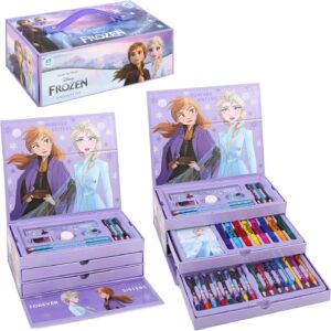 Frozen Kids 43pc Colouring Art Stationery Set with Watercolour Felt Tip Pens Crayons and Pencils Travel Set for Children