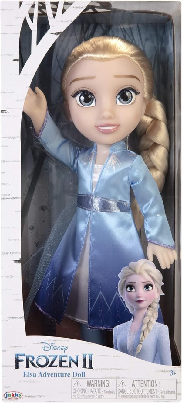 Disney Frozen 2 Elsa Travel Doll, 14”/ 35cm Tall Doll Includes Film Inspired Iconic Fashion Dress, Boots and Long Plaited Hair for Added Play, for Girls Aged 3+ - Image 7