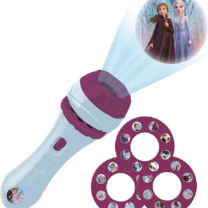 LEXIBOOK Disney, Frozen Torch Light and Projector with 3 Discs, 24 Images, Create Your own Stories, LTC050FZ, 3.7 x 3.7 x 11.5 Centimeters, White
