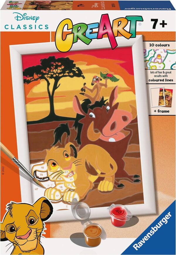 Ravensburger CreArt Disney Lion King Paint By Numbers Kits for Children & Adults Ages 7 Years Up - Kids Craft Set - Image 7