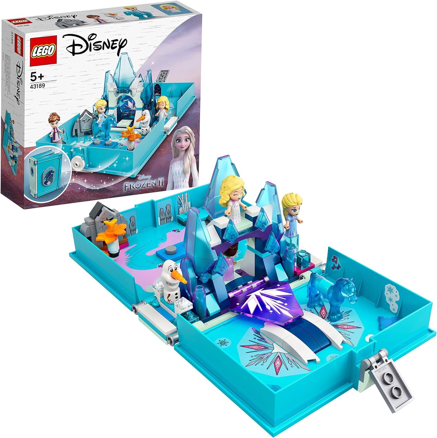 LEGO 43189 Disney Frozen 2 Elsa and the Nokk Storybook, Adventures Portable Playset, Travel Toys, Gifts for 5 Plus Year Old Kids, Girls & Boys with Micro Doll