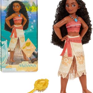 Disney Store Official Moana Classic Doll for Kids, 26.5cm/10”, Includes Brush with Moulded Details, Fully Posable Toy in Classic Outfit - Suitable for Ages 3+