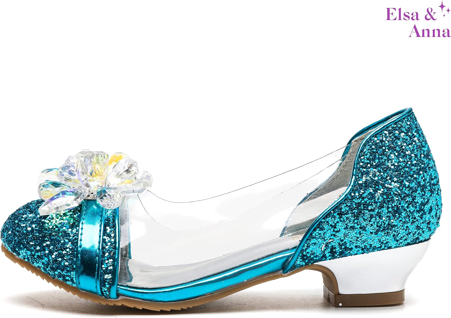 ELSA & ANNA Girls Snow Queen Princess Fancy Dress Up Party Shoes - 3cm Heel - Elsa Dress Up Shoes for Parties & Birthdays, Cosplay - Girls High Heels (SIL15) - Image 5