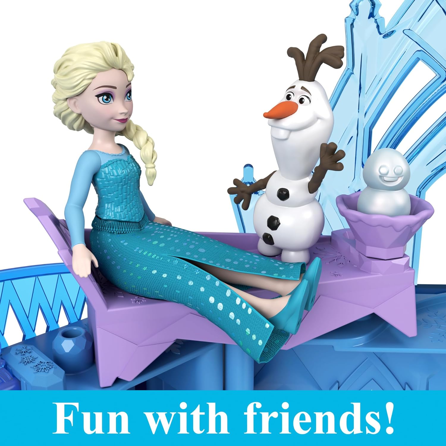 Mattel Disney Frozen Toys, Elsa Stackable Castle Doll House Playset with Small Doll and 8 Pieces, Inspired by the Disney Frozen Movies, Kids Travel Toys and Gifts, HLX01 - Image 5