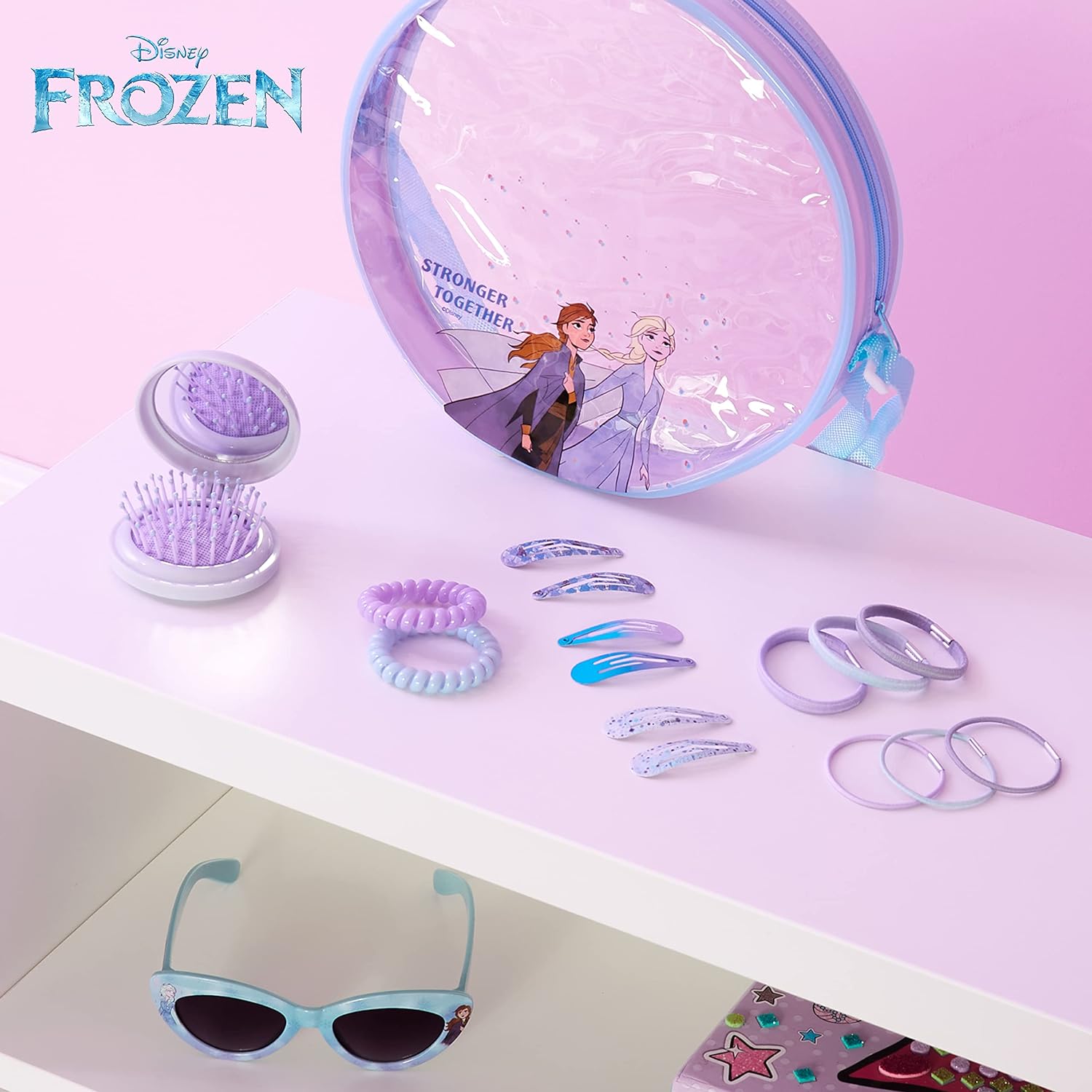 Disney Girls Handbag, Shoulder Bag with Hair Accessories and Sunglasses - Gifts for Girls - Image 6