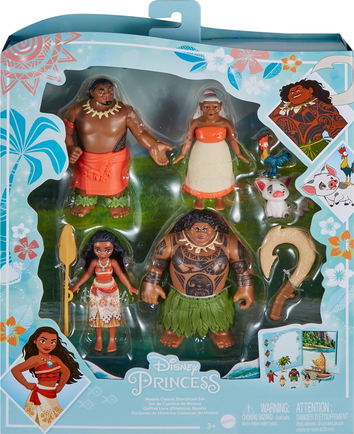 Mattel Disney Princess Toys, Moana Story Pack with 6 Key Characters, Small Dolls, Figures and Accessories Inspired by Disney Movies, Gifts for Kids, HLW90 - Image 6