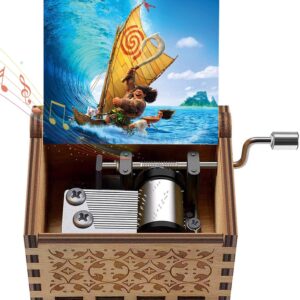 Moana It Calls Me Music Box Wooden Engraved Gift Musical Box Moana Music Box For Kids,Home Decoration Crafts Moana Gifts