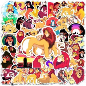 50 Pcs King The Lion Stickers for Laptop, Bumper, Skateboard, Water Bottles, Computer, Phone, Guitar, Cartoon Stickers for Kids Teens Adult