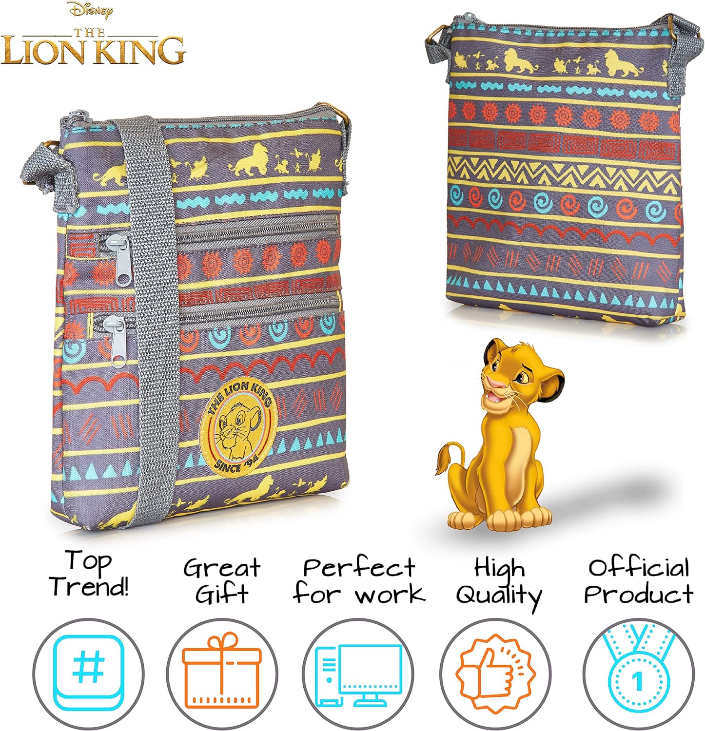 Disney Lion King Bag, Cross Body Bag For Girls And Women, Mini Messenger Bag, Ladies Small Shoulder Bag With Adjustable Crossbody Strap, Ladies Handbags, Gifts For Her - Image 2